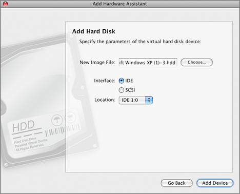 AddHardware - Add hards disk Boot Camp