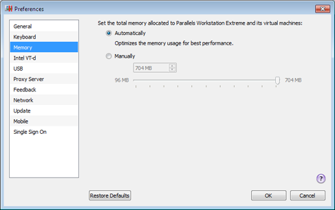 PW Preferences - Memory