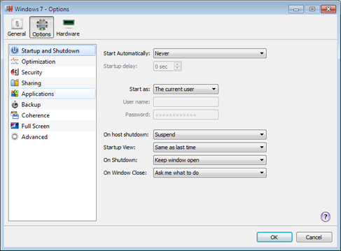 PW VMC - Startup and Shutdown