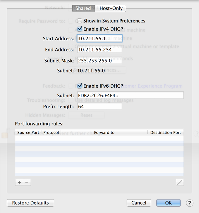PD6 - Configuring Shared Networking Settings