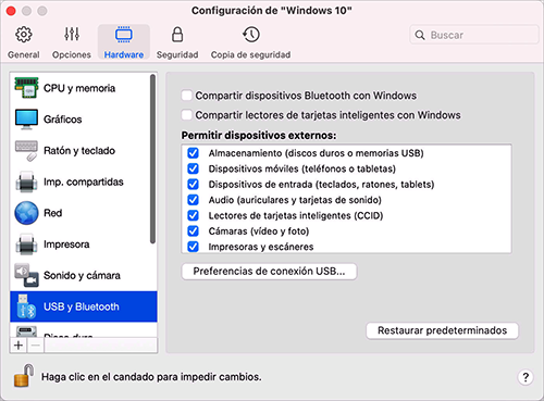 VM_Configuration_USB and Bluetooth