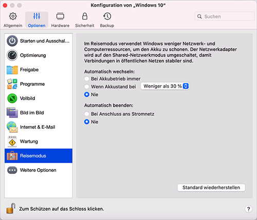 VM_Configuration_Travel Mode