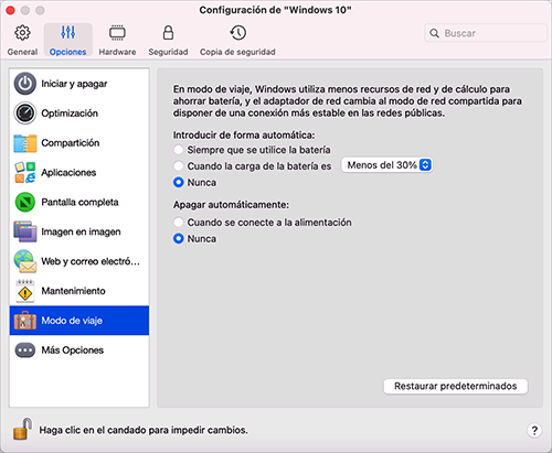 VM_Configuration_Travel Mode