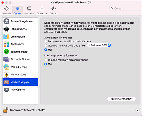 VM_Configuration_Travel Mode
