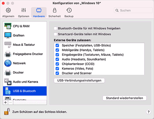 VM_Configuration_USB and Bluetooth