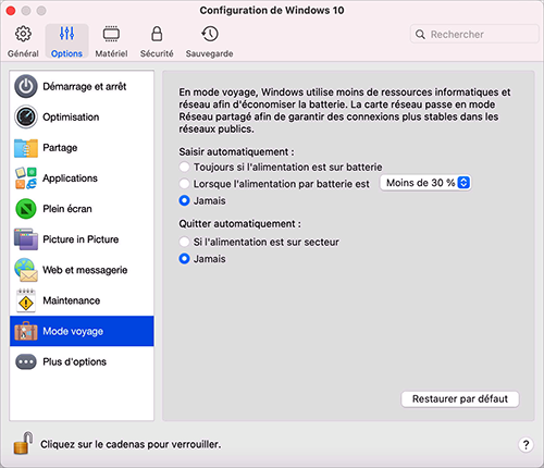 VM_Configuration_Travel Mode