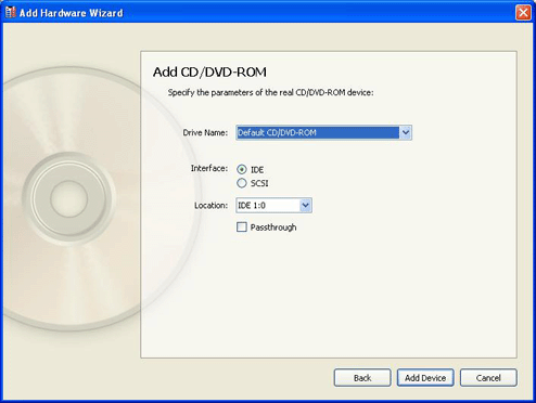 Specifying CD/DVD-ROM Parameters