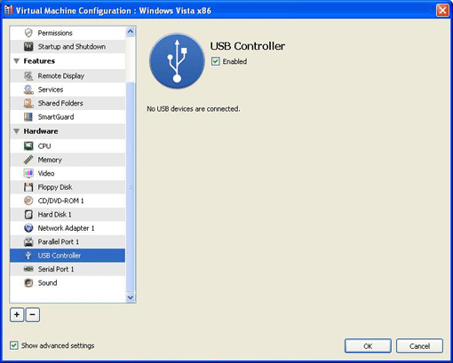 Specifying USB Settings