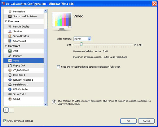 Specifying Video Settings