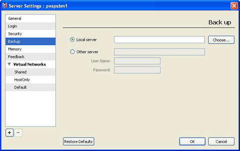 Specifying Backup Settings