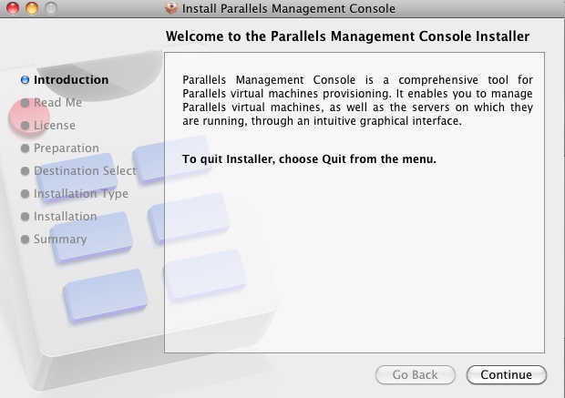 Parallels Management Console Installation - Mac