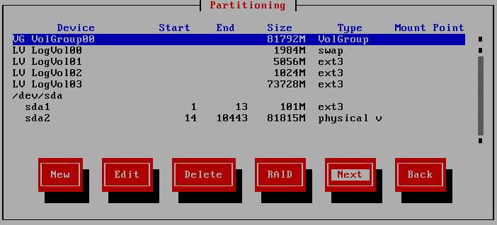 Partitioning Disk in Text Mode