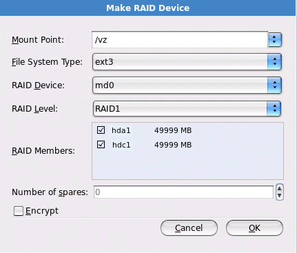 RAID - Create RAID Device