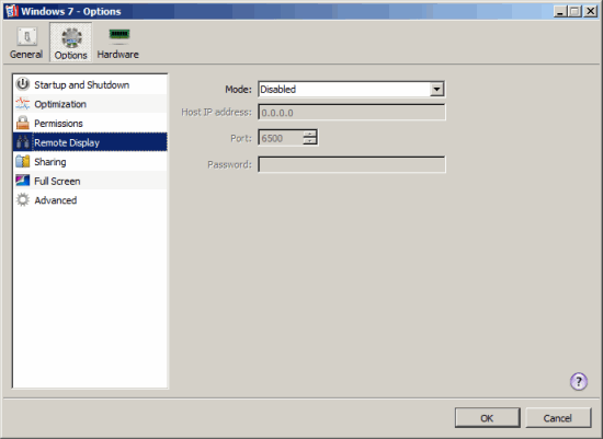 Specifying Remote Display Settings