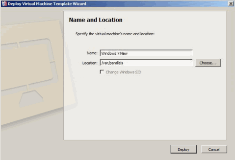 Specifying Virtual Machine Name and Location