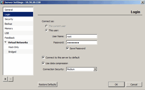 Specifying Login Settings