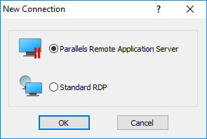 parallels client connection mode rdp